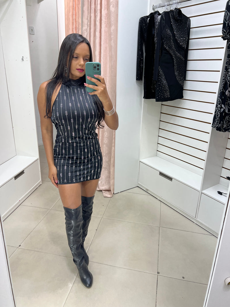 Vestido Preto Com Brilho